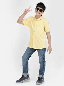 Crimsoune Club Boys Classic Slim Fit Conversational Printed Pure Cotton Casual Shirt