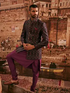 Kisah Men Kurta Trousers & Jodhpuri Bandhgala Blazer Set