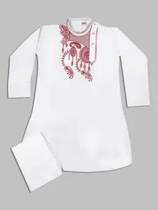 BAESD Boys Embroidered Straight Kurta Set