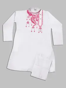 BAESD Boys Embroidered Straight Kurta Set