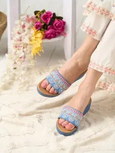 Kiana Embroidered Wedge Heels