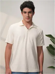 LOCOMOTIVE Men Terry Towel Relaxed Fit Open Collar Polo T Shirt