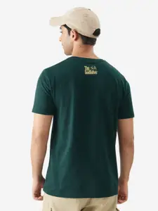 The Souled Store Green Graphic Printed Pure Cotton Oversized T-shirt