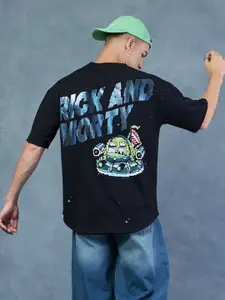 Bewakoof Heavy Duty Bewakoof Official Rick And Morty Merchandise Men Graphic Printed Oversized T-shirt