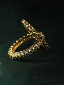 The Pari Set Of 2 Gold-Plated Stone-Studded Bangles