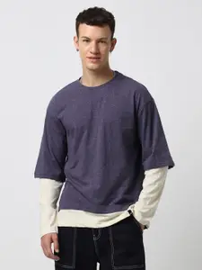 Bewakoof Drop-Shoulder Sleeves Cotton Oversized T-shirt