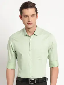 Turtle Standard Self Design Pure Cotton Formal Shirt