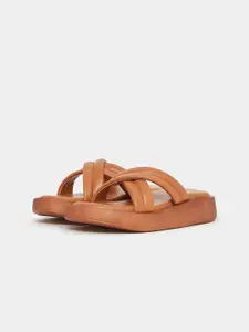 Styli Cross Strappy Open Toe Flats