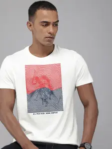 U.S. Polo Assn. Denim Co. Pure Cotton Graphic Printed Slim Fit T-shirt