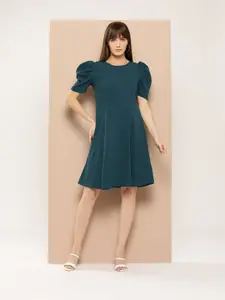 Chemistry Puff Sleeves A-Line Mini Dress