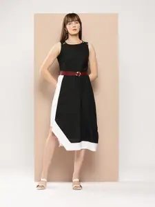 Chemistry A-Line Midi Dress with Belt