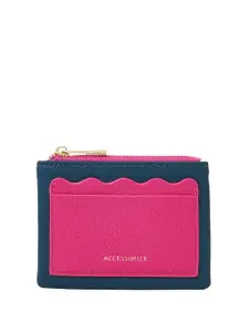 Accessorize Women Colourblocked Applique PU Zip Around Wallet