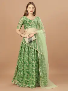 Mitera Printed Semi-Stitched Lehenga & Unstitched Blouse With Dupatta