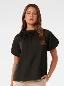Forever New Puff Sleeves Satin Top