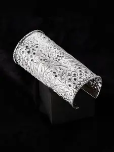 ATIBELLE Silver-Plated Textured Bangle
