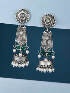 ATIBELLE Silver-Plated Contemporary Drop Earrings