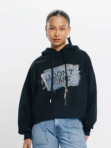 FREAKINS Women Printed Hooded Sweatshirt