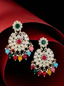 ATIBELLE Gold-Plated Contemporary Drop Earrings