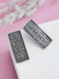 ATIBELLE Silver-Plated Contemporary Studs Earrings