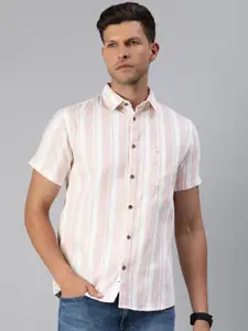 Majestic Man Men Classic Slim Fit Opaque Striped Cotton Casual Shirt