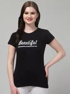 Trend Level Typography Printed Pure Cotton T-shirt