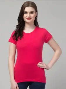 Trend Level Round Neck Pure Cotton T-shirt