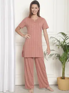 Kanvin Checked Pure Cotton Night suit