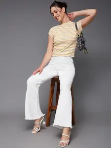 Miss Chase Women Bootcut High-Rise Stretchable Jeans