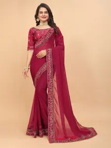 DRIZOMIZ Embroidered Maheshwari Saree