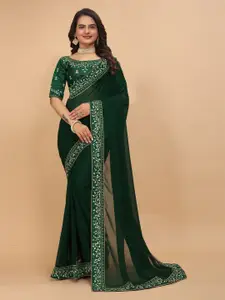 DRIZOMIZ Embroidered Maheshwari Saree