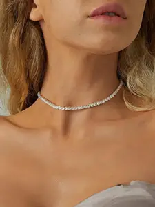 Peora Silver-Plated Cubic Zirconia Necklace