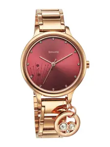 Sonata Women Printed Dial & Stainless Steel Bracelet Style Straps Analogue Watch 87050WM07