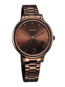 Sonata Women Stainless Steel Bracelet Style Straps Analogue Watch 87050QM01