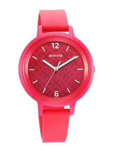 Sonata Women Round Shaped Analogue Watch 87049PP14W