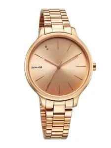 Sonata Women Stainless Steel Bracelet Style Straps Analogue Watch 87050WM08