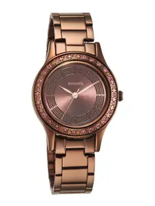 Sonata Women Embellished Dial Bracelet Style Straps Analogue Watch 8123QM01