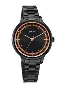 Sonata Women Blush Stainless Steel Bracelet Style Straps Analogue Watch 87050NM04