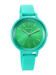 Sonata Women Patterned Dial & Straps Analogue Watch 87049PP01W