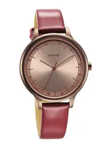 Sonata Women Blush Leather Straps Analogue Watch 87050QL01