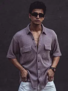 Powerlook India Slim Self Design Oversized Casual Shirt