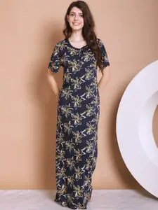 Kanvin Floral Printed Maxi Nightdress