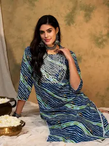 Indo Era Leheriya Printed Kurta