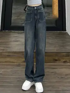 LULU & SKY Women Straight Fit High-Rise Stretchable Light Fade Jeans