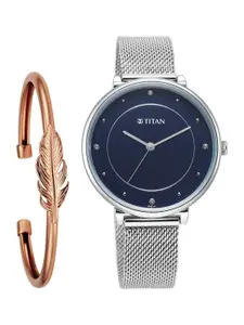 Titan Women Stainless Steel Bracelet Style Straps Analogue Watch With Bracelet 2673SM04F