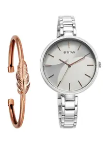 Titan Women Stainless Steel Bracelet Style Straps Analogue Watch 2714SM01F