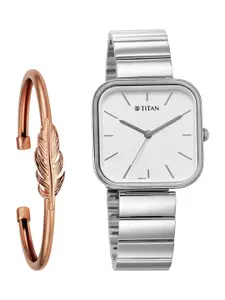 Titan Women Stainless Steel Bracelet Style Straps Analogue Watch 2715SM01F