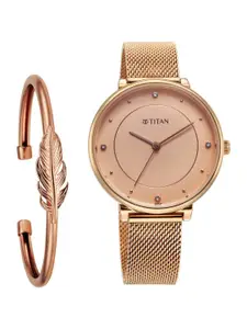 Titan Women Stainless Steel Bracelet Style Straps Analogue Watch 2673WM04F