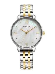 Titan Women Dial & Stainless Steel Bracelet Style Straps Round Analogue Watch 95238BM01