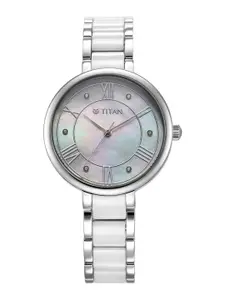 Titan Women Mother of Pearl Dial & Stainless Steel Straps Analogue Watch 95217KD01