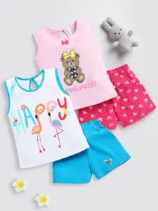 Toonyport Girls Printed T-shirt with Shorts